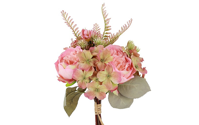 BUNDLE ROSA, HYDRANG. 6STELI 34CM. ROSA