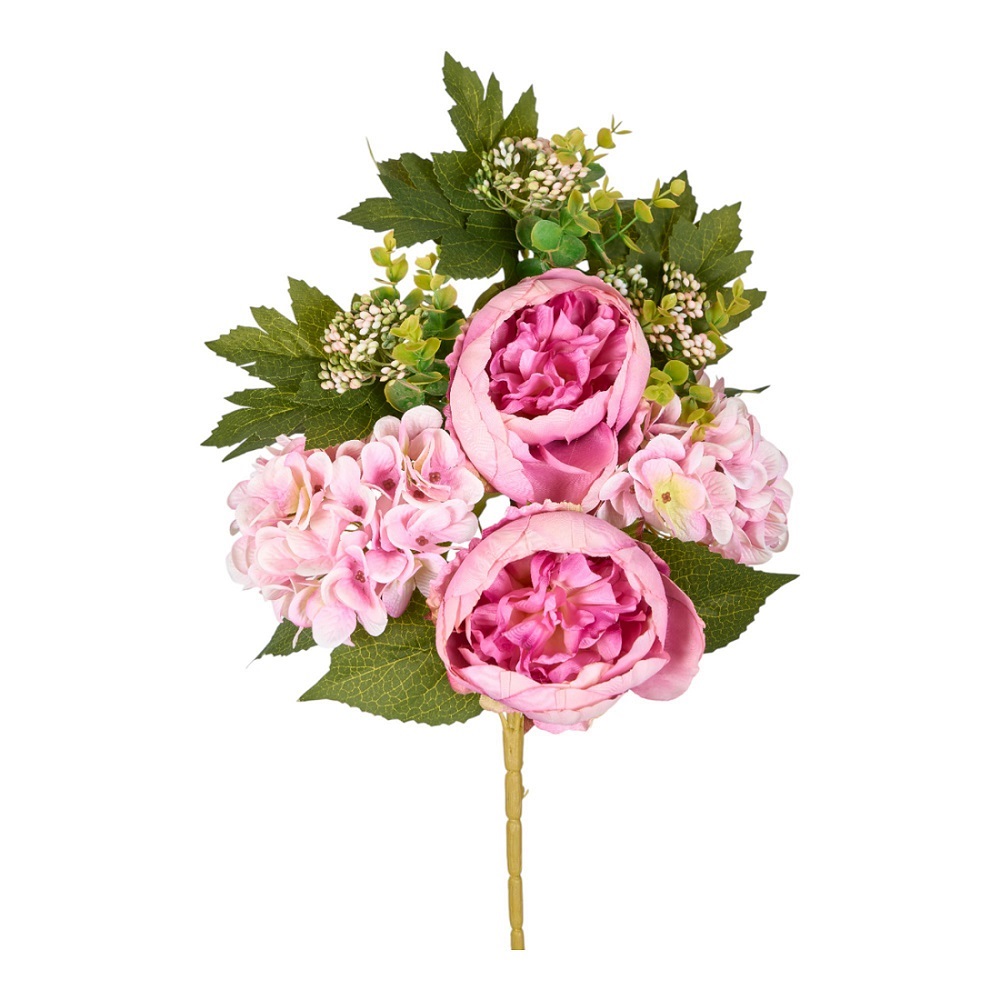 FRONTALE PEONIE HYDRANG. L50CM. MAUVE