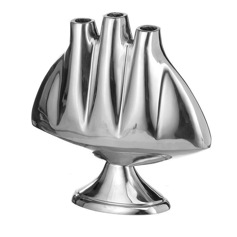 VASE ALUMIN.3FORI H30 30X10CM.