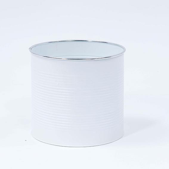 ROUND METAL POT H24 D26CM.WHITE