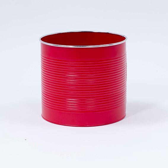 ROUND METAL POT H24 D26CM.RED