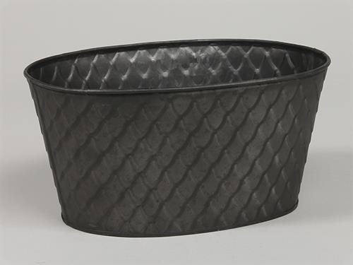 VASCH.OVALE MET. H10 19X19CM. 2PZ. NERO