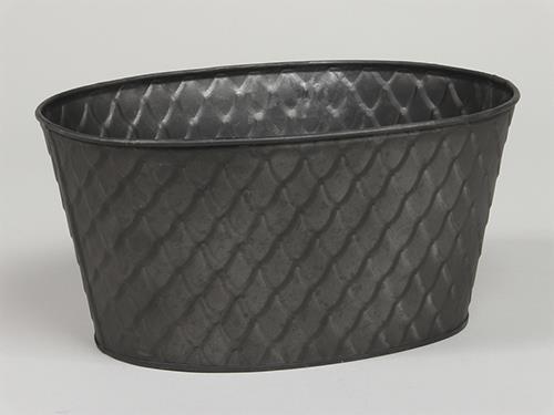 VASCH.OVALE MET. H11,5 22X15,5CM. 2PZ. NERO