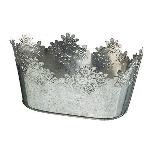 VASC.LATTA C/BORDO FLOR. 20X12X9,5 3PZ. ZINC