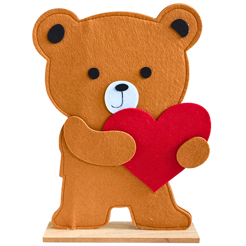 ORSETTO STOFFA C/CUORE H92,5 61X12CM.
