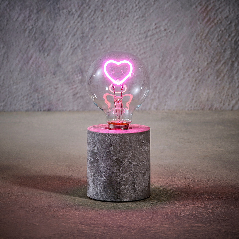 LAMPADA C/CUORE LUMINOSO D8 H18CM.
