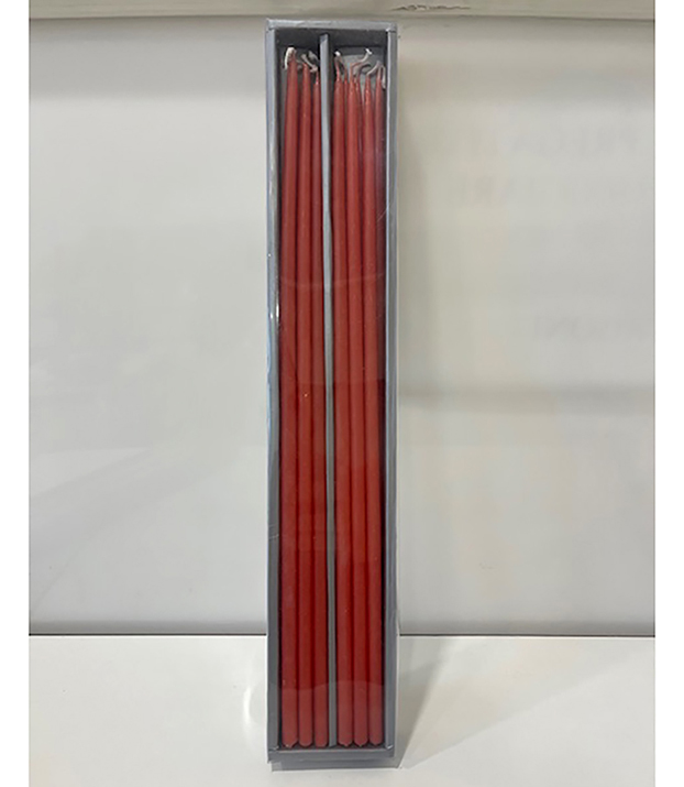 CANDELE STELO 40CM. 12PZ. ROSSO