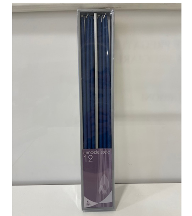 CANDELE STELO 40CM. 12PZ. BLU