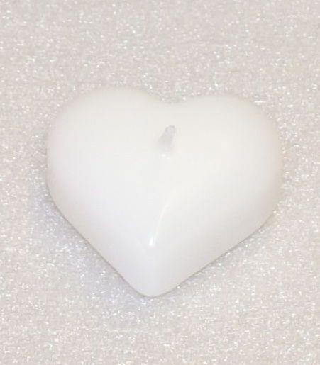 CANDELA GALLEG. CUORE H4 4,5X4CM.15PZ.BIANCO