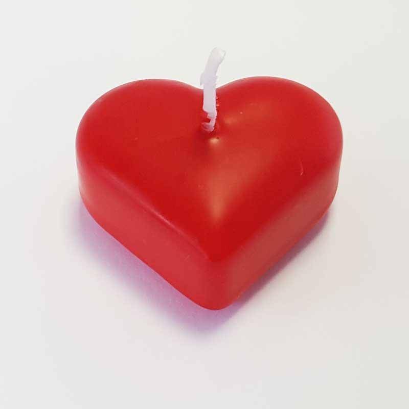 CANDELA GALLEG. CUORE H4 4,5X4CM.15PZ.RUBINO