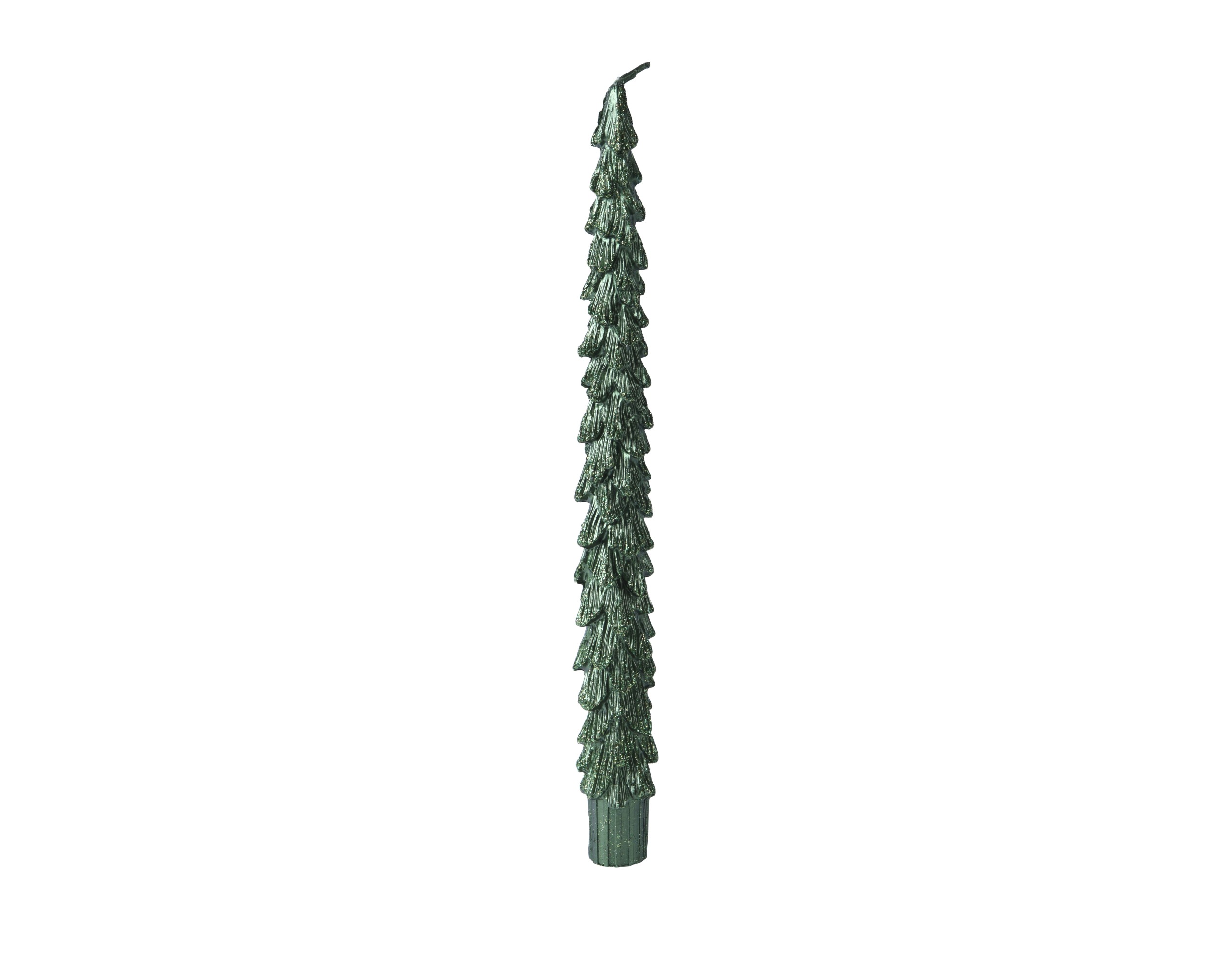 CANDELA STELO FORMA PINO D2,1 H25CM. 2PZ. VERDE
