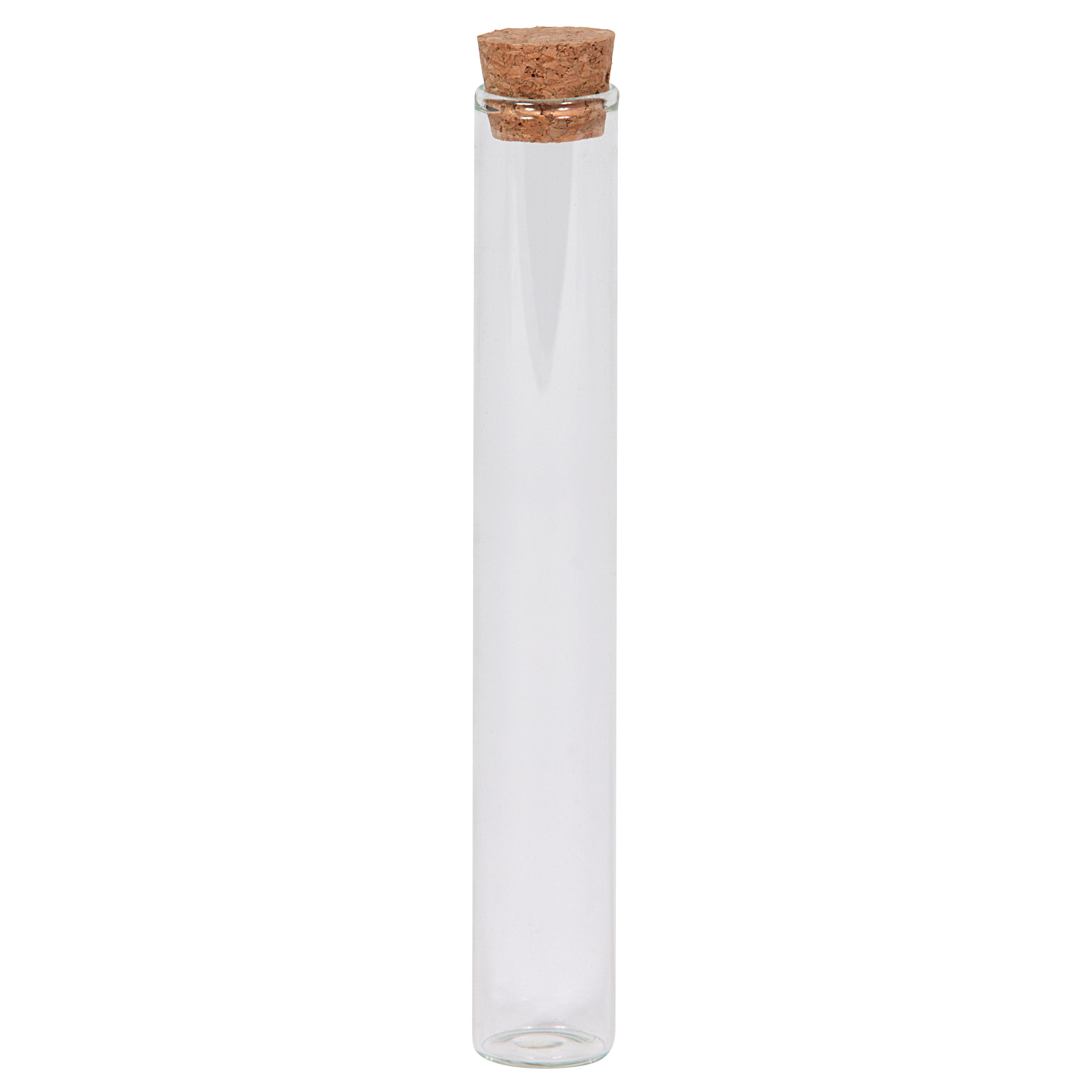 TUBO VETRO L.15 D2,5CM. TAPPO SUGHERO 12PEZZI