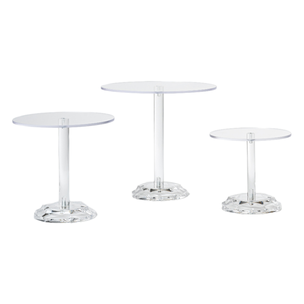 ALZATE PLEXIGL.S/3PZ. D20-24-30 H18-23,5-28,5CM.