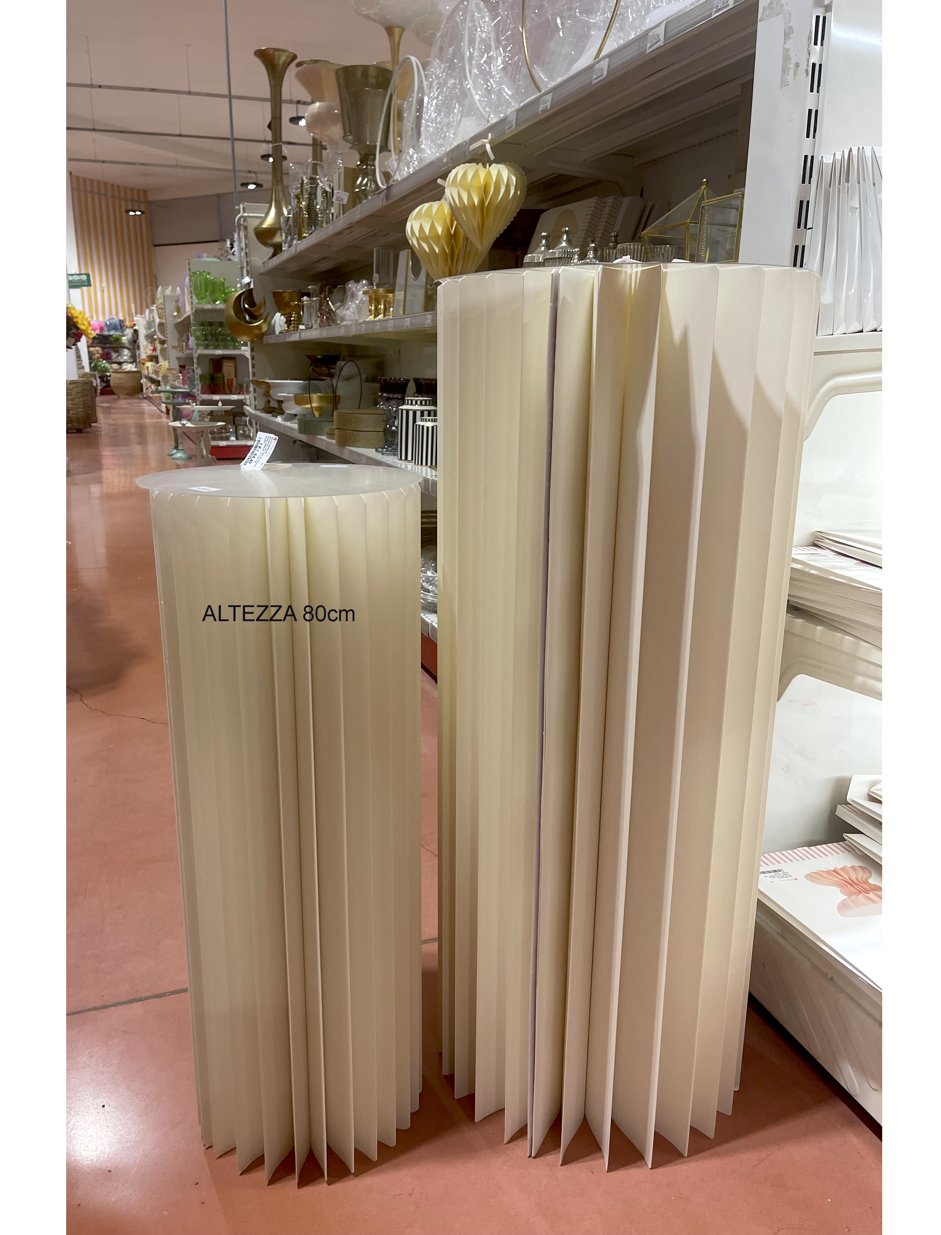 ALZATA IN CARTA 180GR. D30 H80CM. C/TOP IN PLAST.