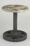 STOOL RND METAL H44 D38 BEIGE ANTIQ.LOOK
