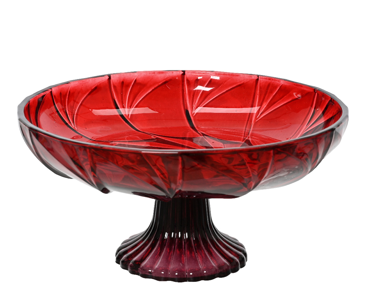 ALZATINA VETRO D20 H10CM. ROSSO