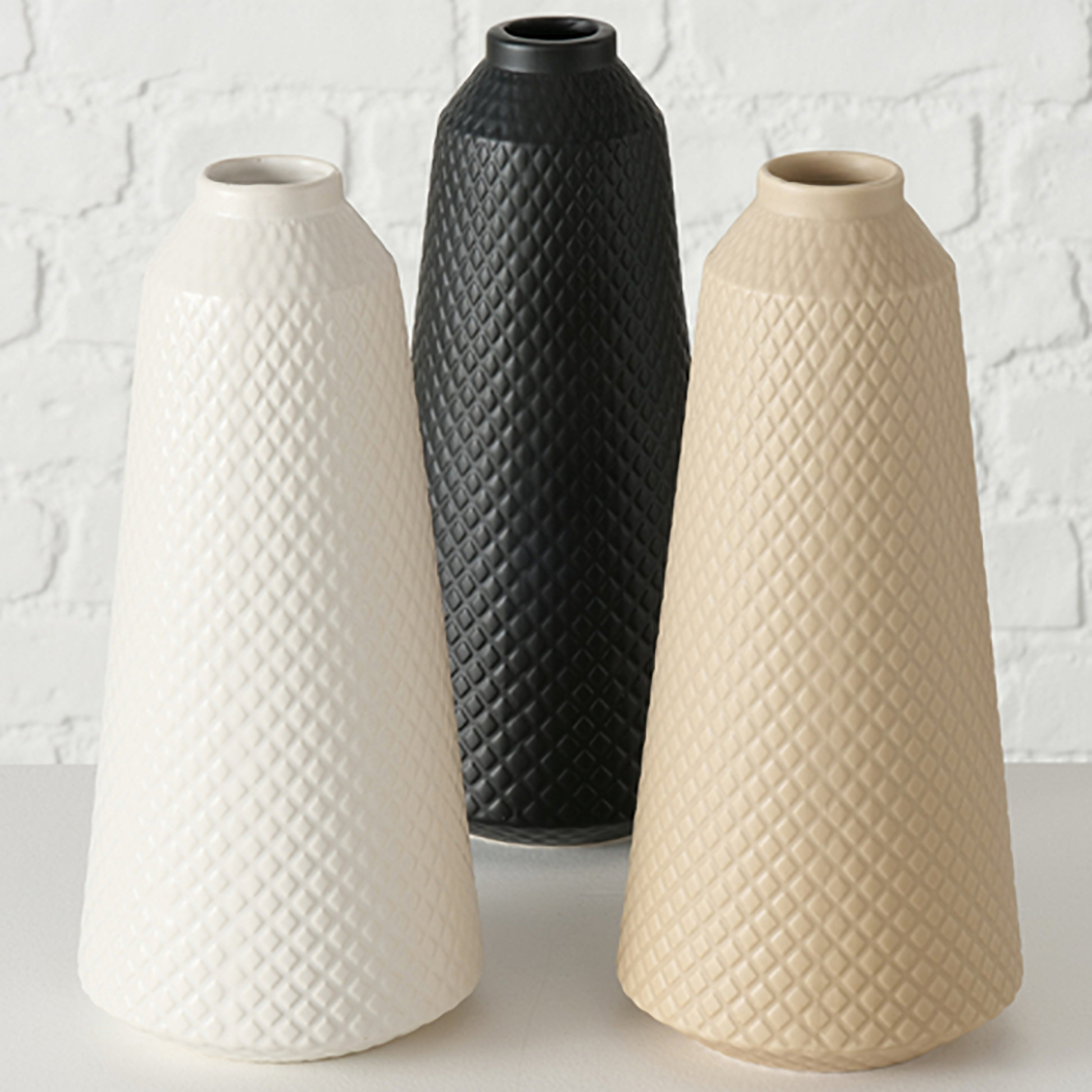 VASO DOLOMITE H27CM. NERO