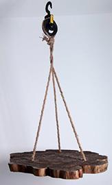 TRONCO LEGNO C/CARRUCOLA D60CM.GREY