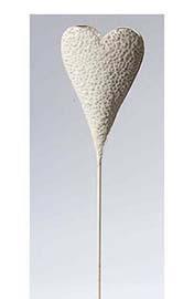 PORTAPIANTE CUORE MET. C/BASE H112CM. CREMA