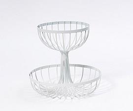 PORTAFRUTTA MET. H24 D25 H24CM. BIANCO