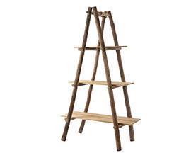 SCAFFALE LEGNO C/TRE RIPIANI 90X47 H152CM. NAT.