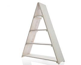 ESPOSITORE LEGNO A PIRAMIDE 15X56 H70CM. BIANCO