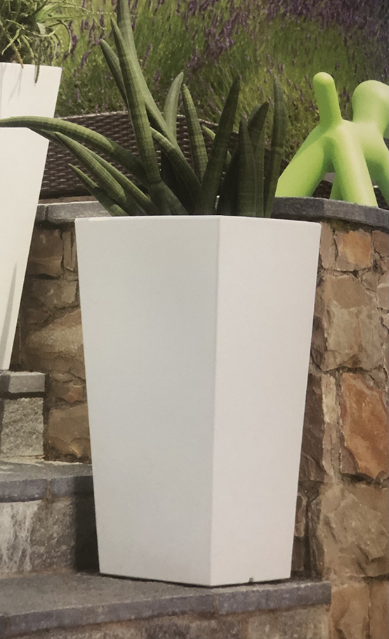 VASO EROS H60 D30X30CM. BIANCO