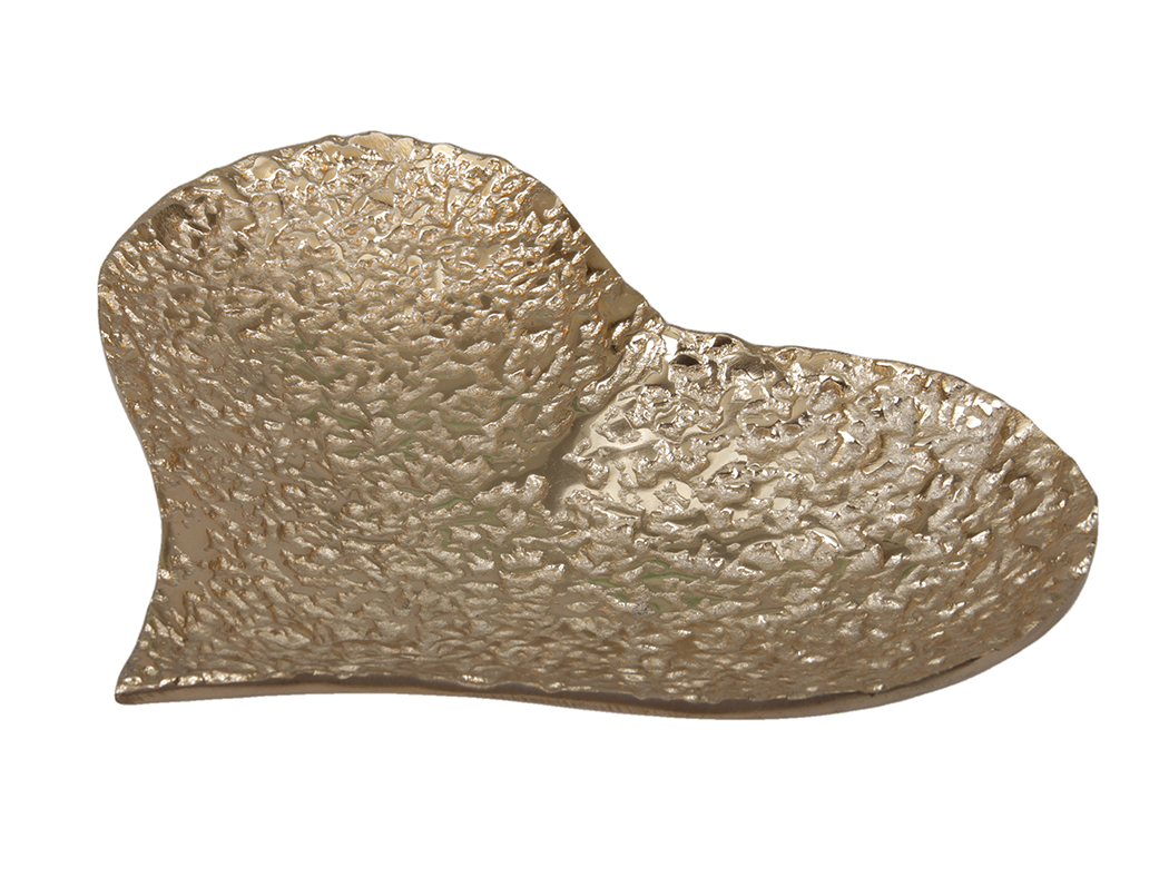 PIATTO CUORE MET. 23X18X2,5CM. ORO
