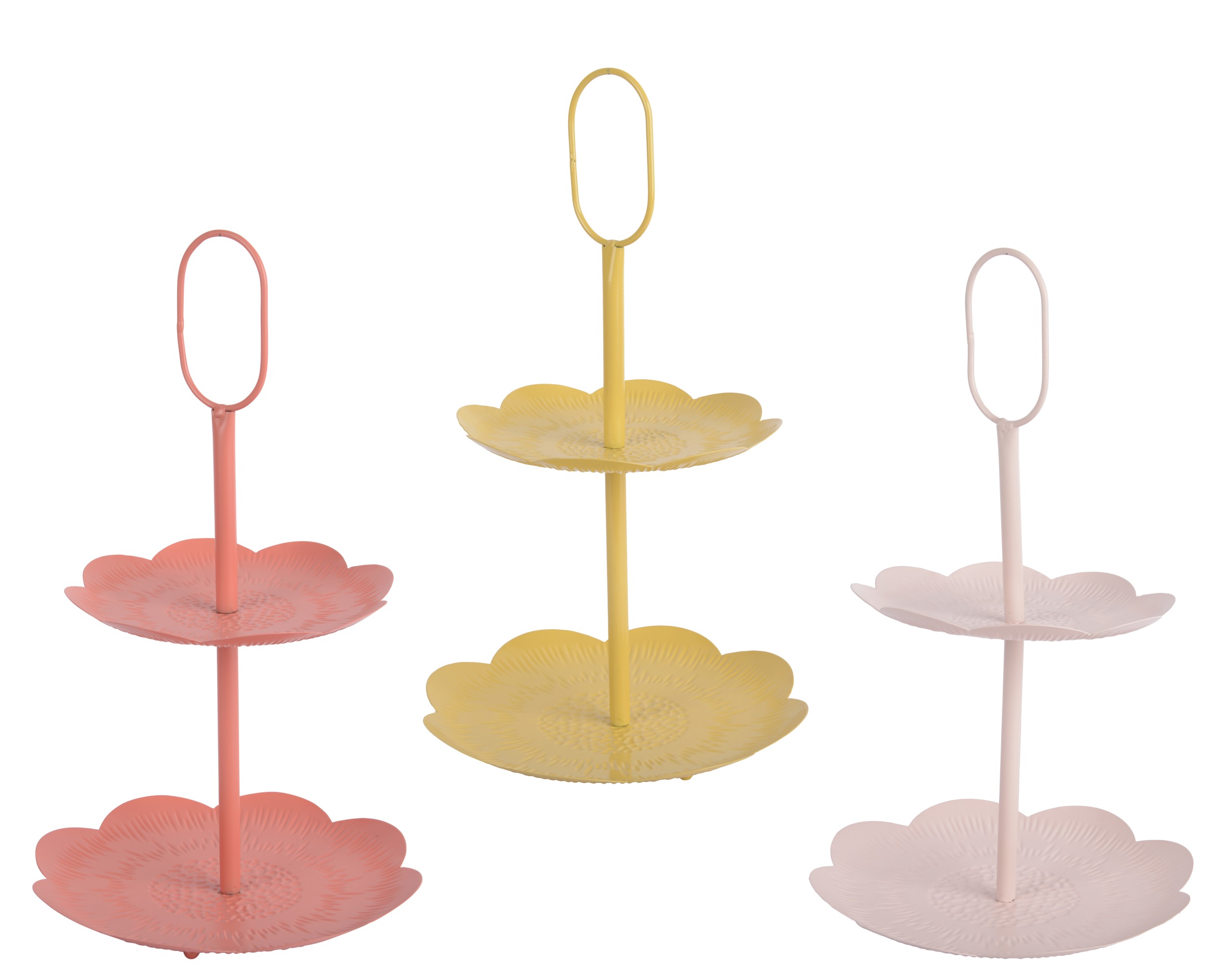 ALZATINA MET. 2RIPIANI D25 H40CM. ROSA CH.