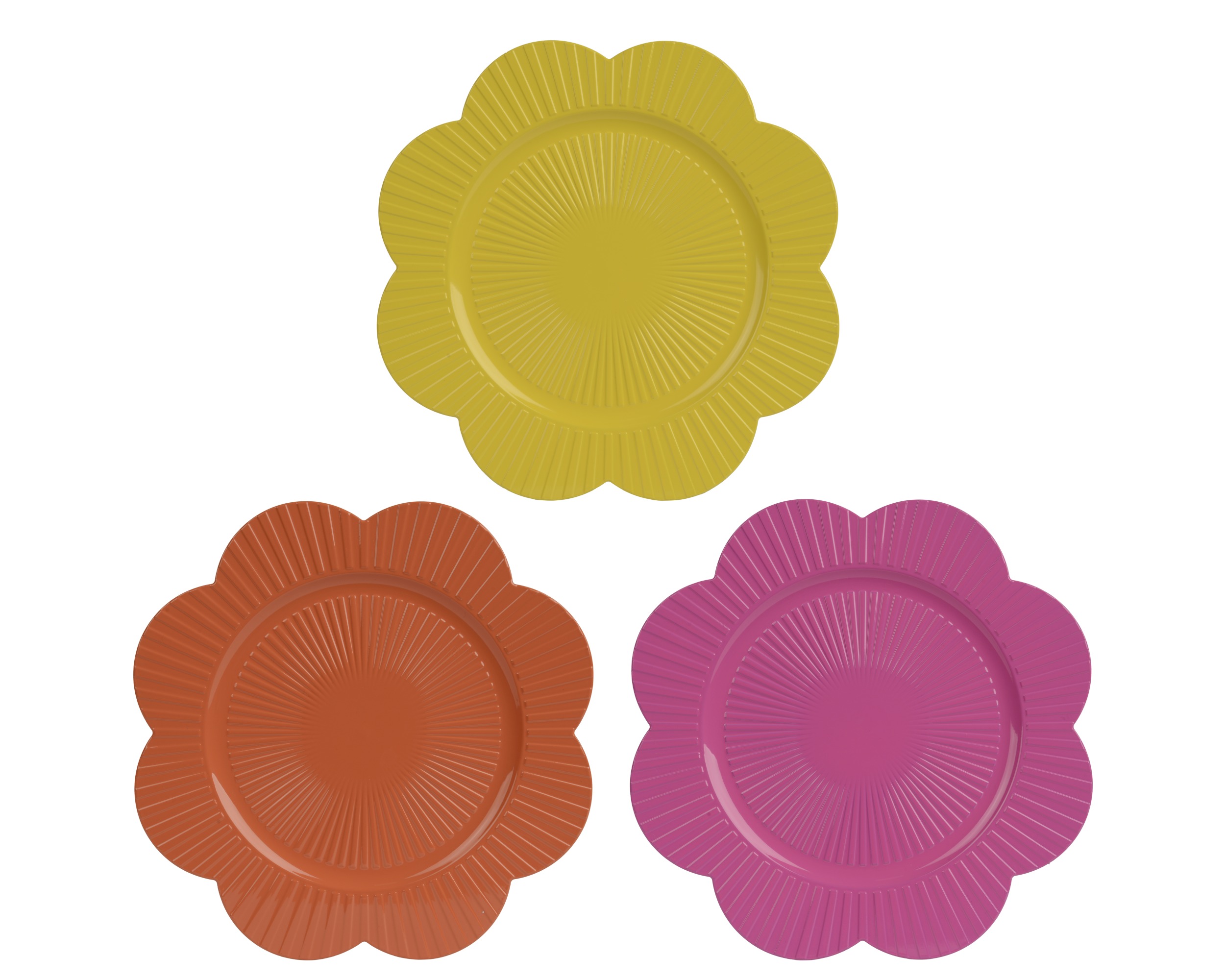 PIATTI FIORE PL. D.33CM 3PZ  ASS