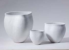 VASI CEMENTO S/3PZ. H54-34-24 D55-36-25CM. BIANCO