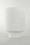 PORTACANDELA PIETRA DECOR H26 D19,5CM. BIANCO