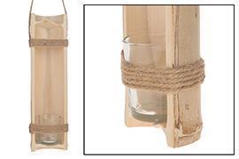 BAMBOO C/VETRO DA APP. H32 8X4CM. 2PZ. NAT