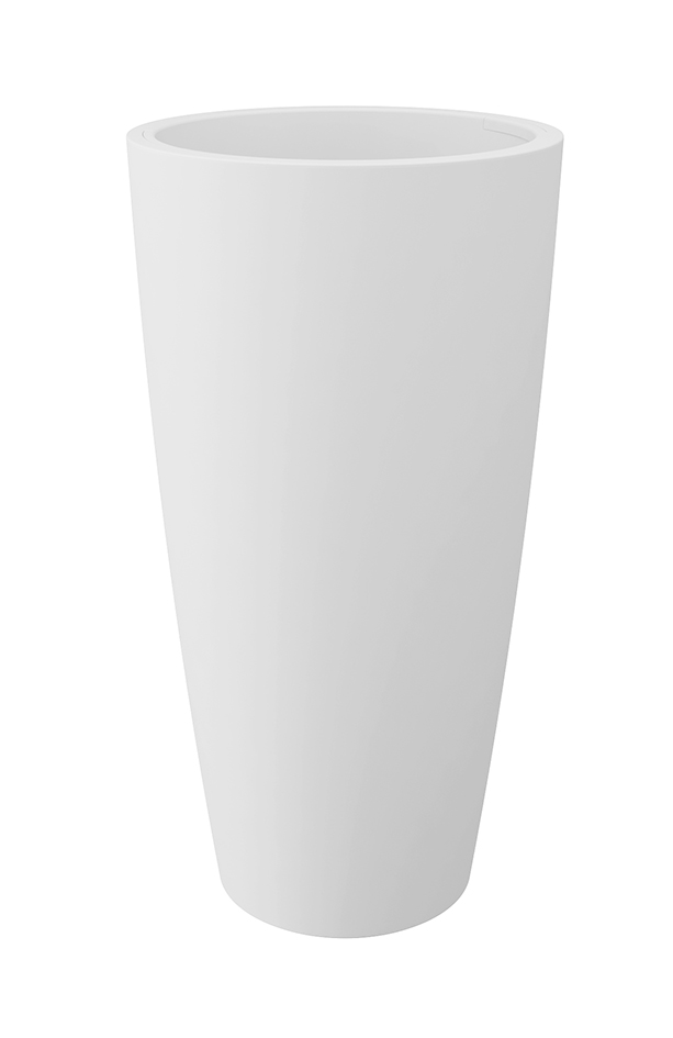 VASO STYLE D38 H85CM. C/CONTEN. BIANCO