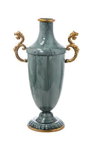 VASO METALLO C/MAN.ORO H45CM.