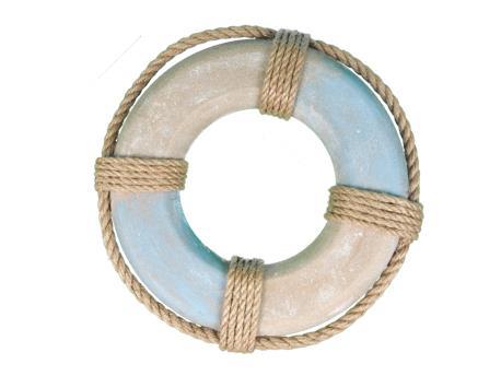 TIMONE IN LEGNO E CORDA D30CM. CELESTE