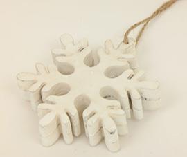 SNOW FLAKE 3PZ. 10CM.WHITE