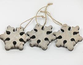 SNOW CRYSTAL 3PZ. 10CM.GREY  ---NETTO------