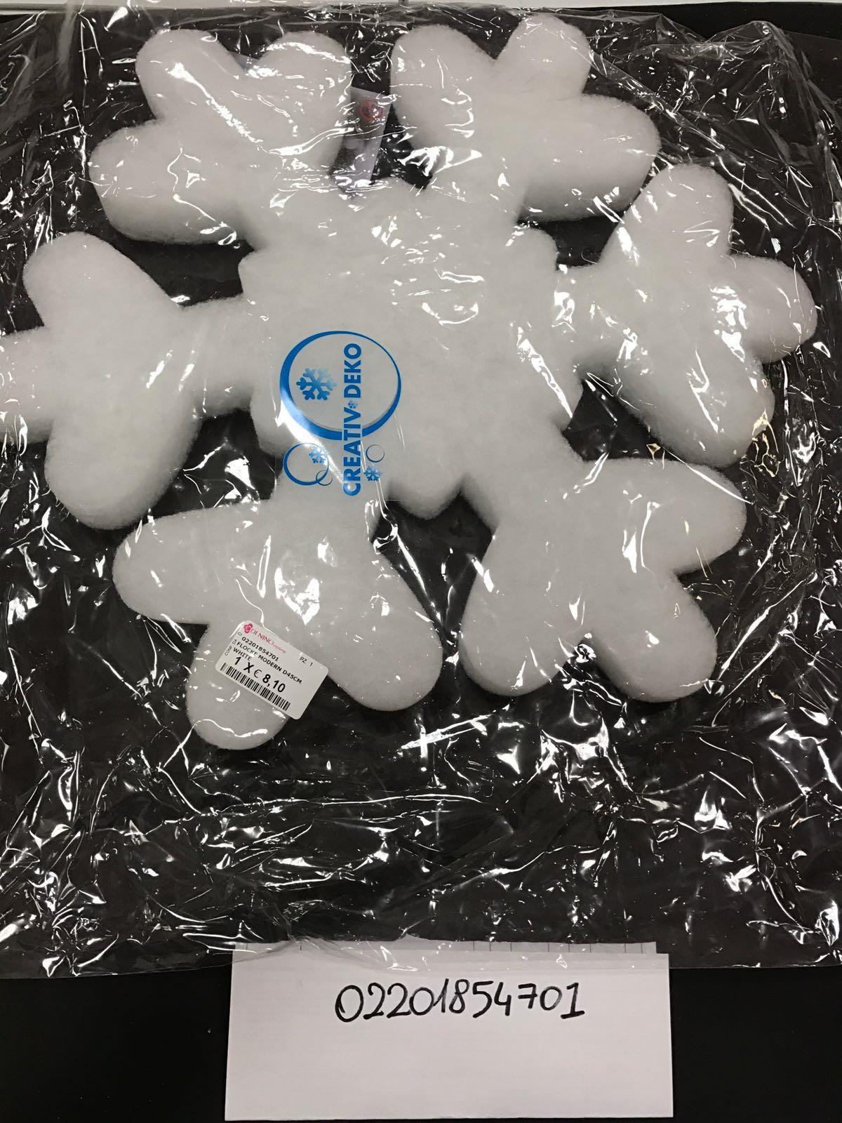 FIOCCO DI NEVE D45CM. 2PZ. BIANCO  --NETTO-----