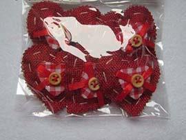 CUORICINI DI STOFFA D5CM. 6PZ. ROSSO