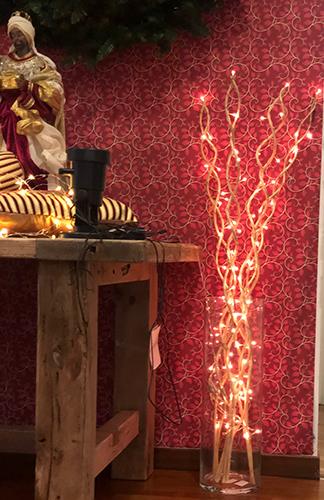 RAMI VIMINI 4PZ. H130CM. C/LUCE GIALLA