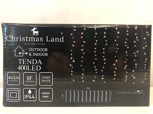 LUCI TENDA 400LED MT.4+1 FILO TRASP.