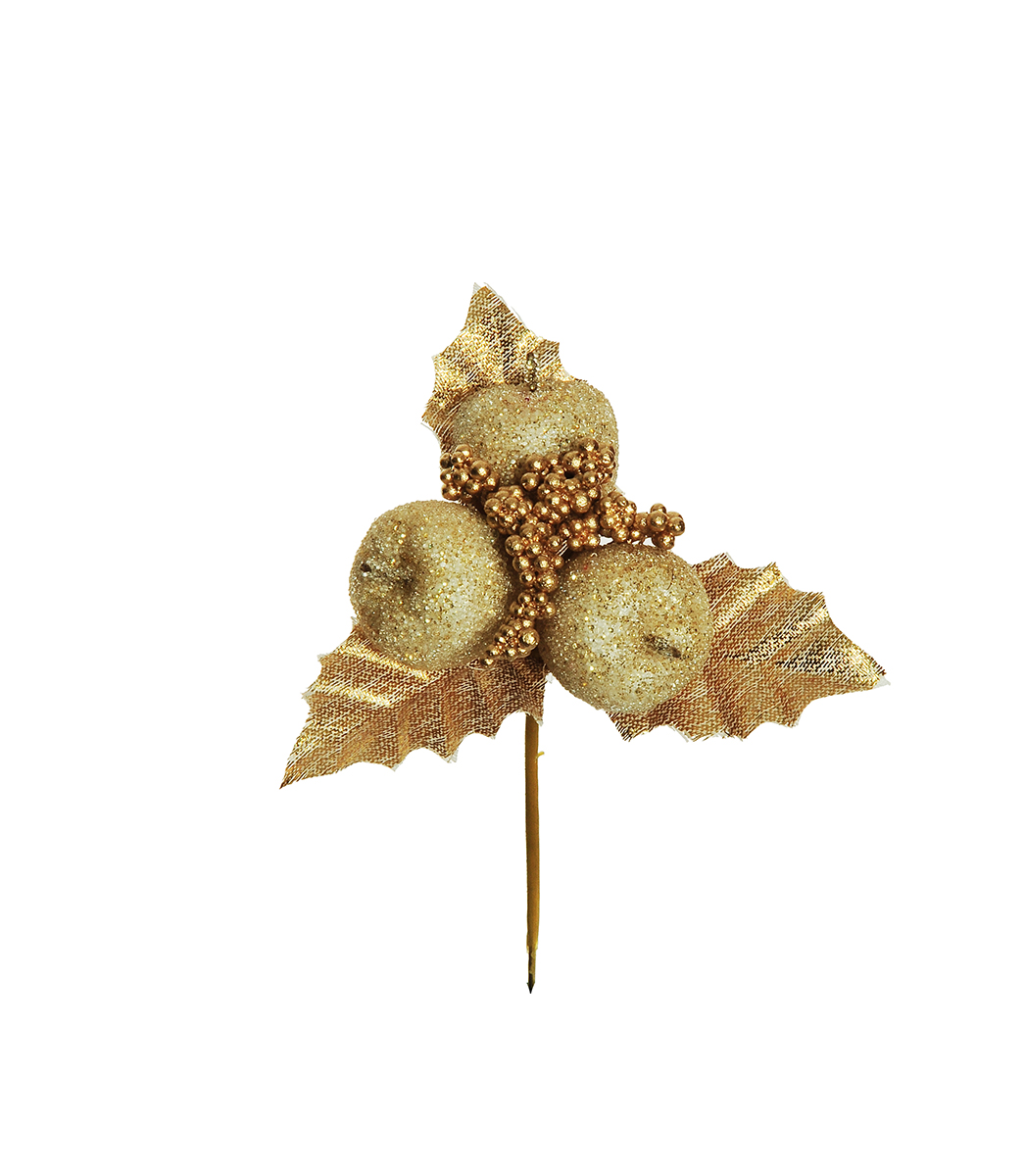PICK C/MELUCCE E PUNGITOPO 14CM. 12PZ. ORO