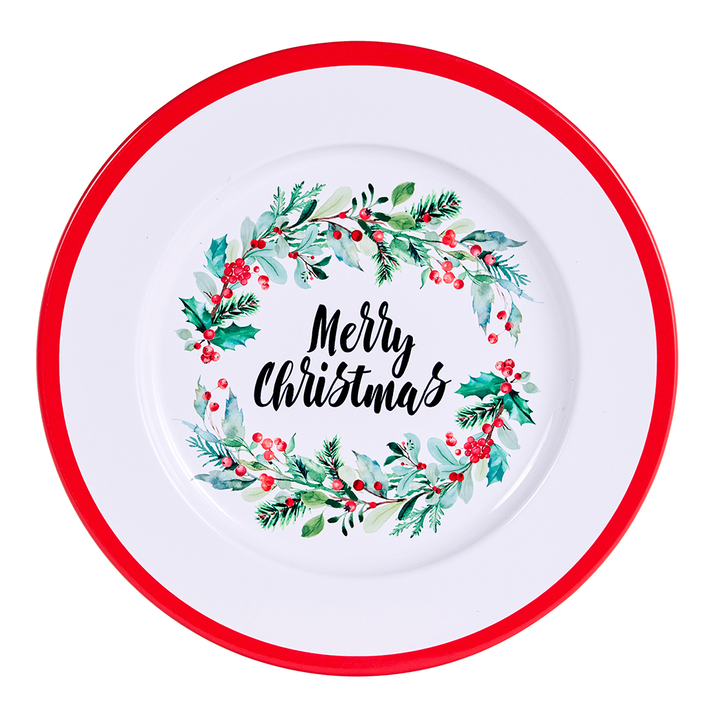 PIATTO MET. DECORO MERRY X'MAS D33CM.