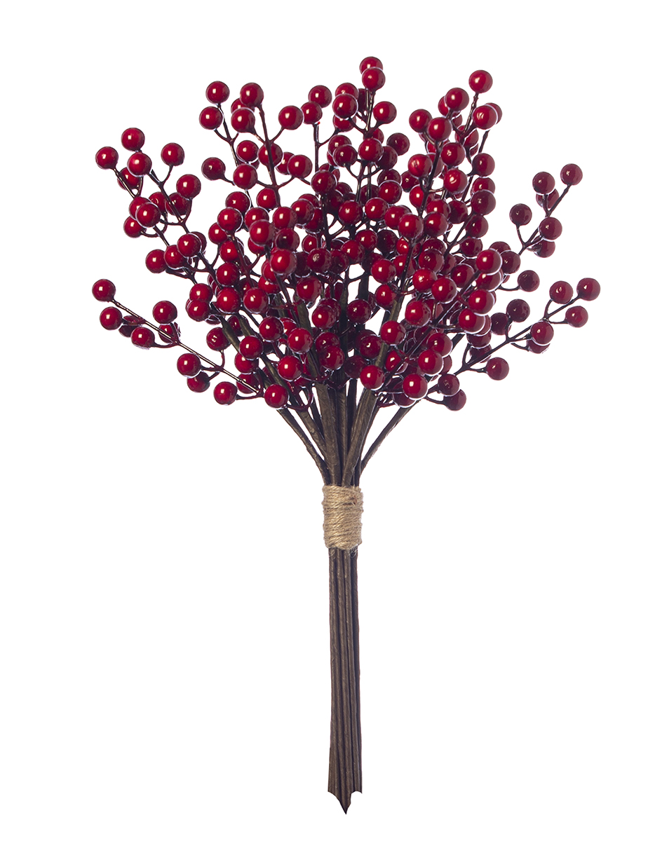 BUNCH BACCHE 12 STELI 45CM. ROSSO