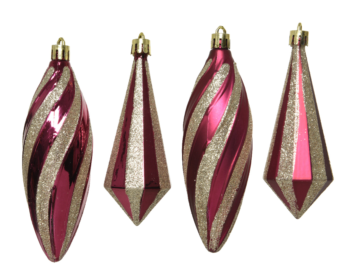 PENDENTI C/GLITTER H13,5 D4CM. 8PZ. FUCSIA