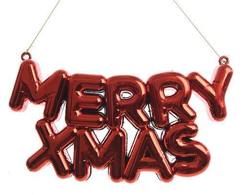 MERRY XMAS PLAST. 2PZ. H10 L20CM. ROSSO  --NETTO-------------