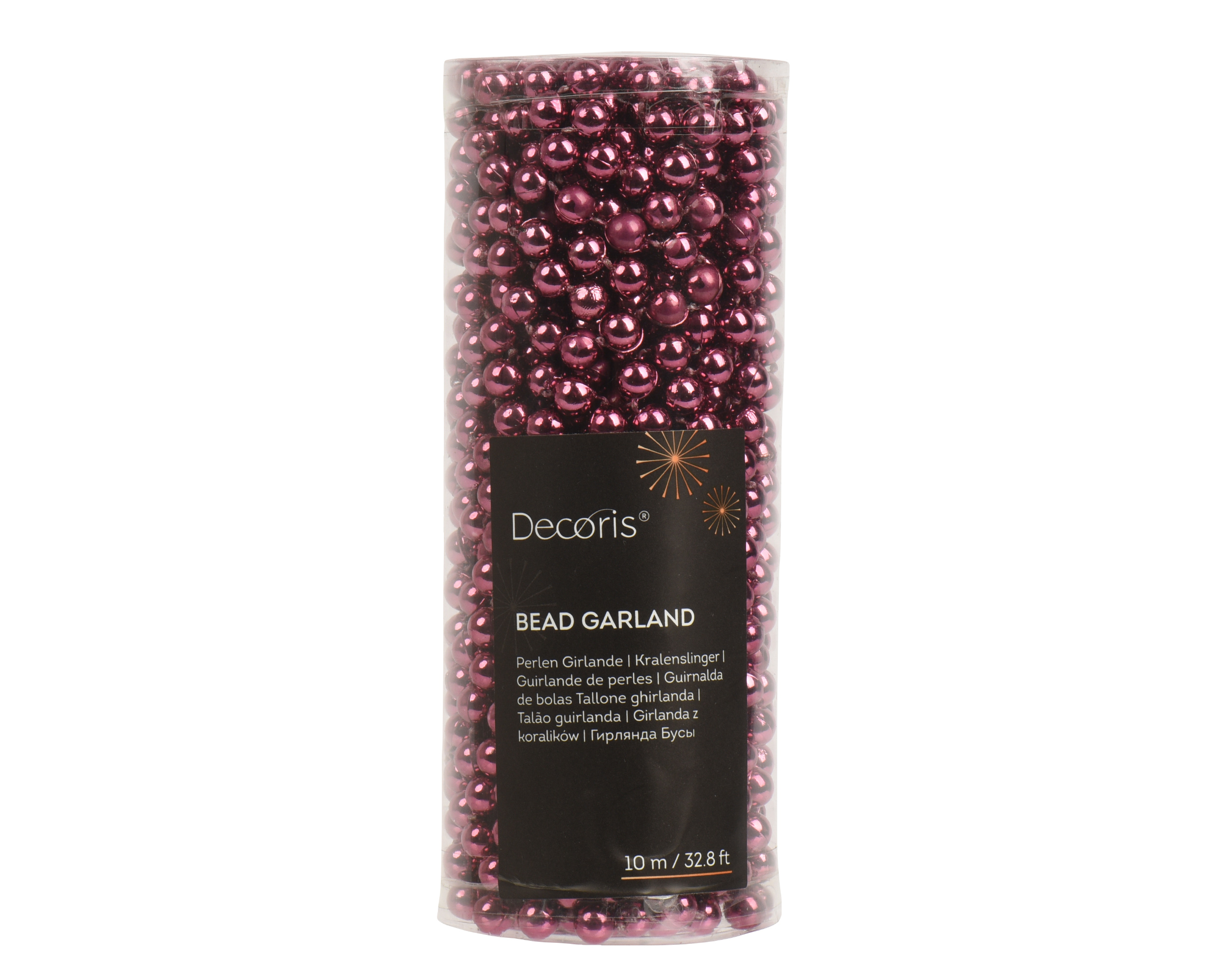 COLLANA DI PERLE PLAST. D8MM. L10MT. DK ROSE