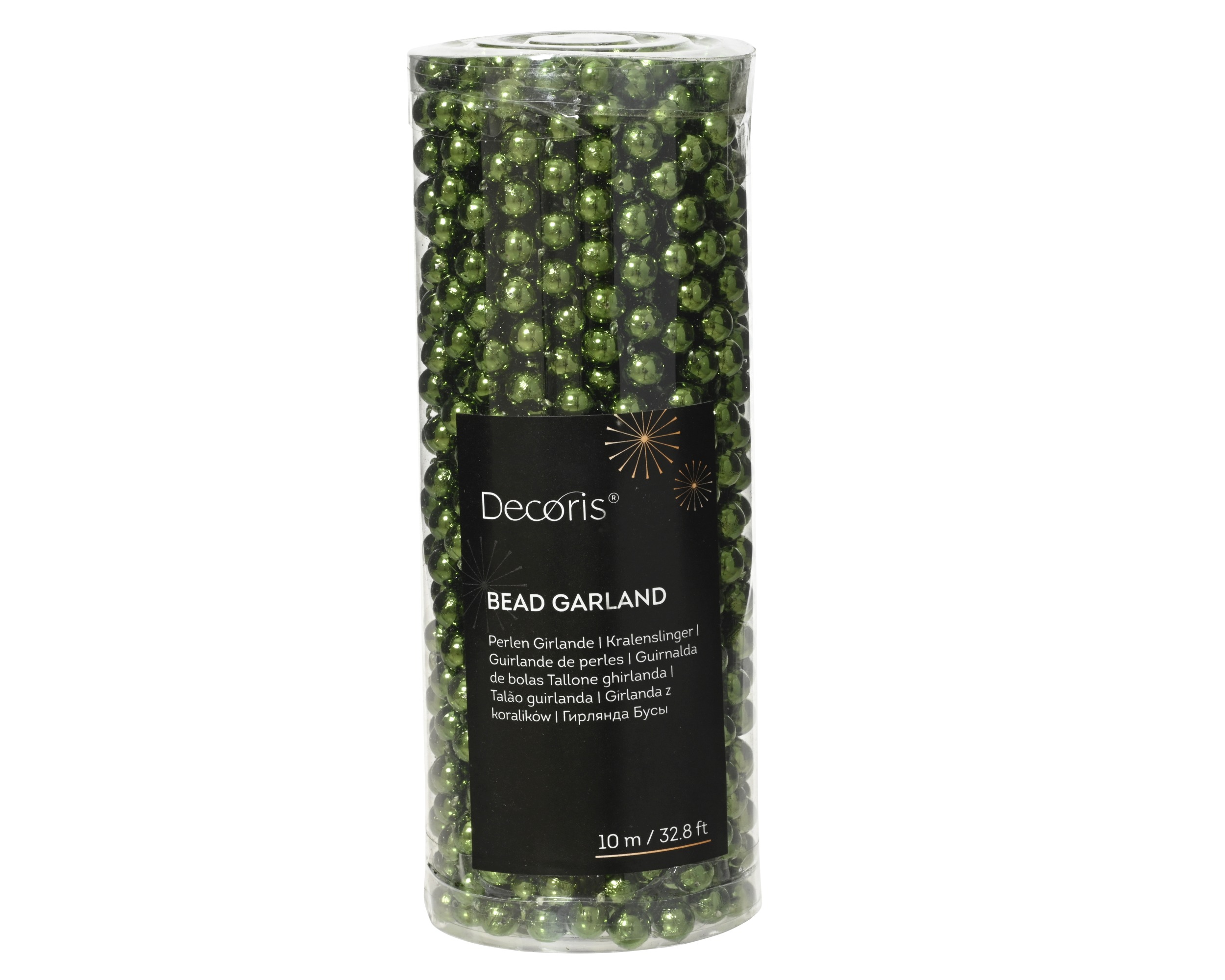 COLLANA DI PERLE PLAST. D8MM. L10MT. VERDE PINO