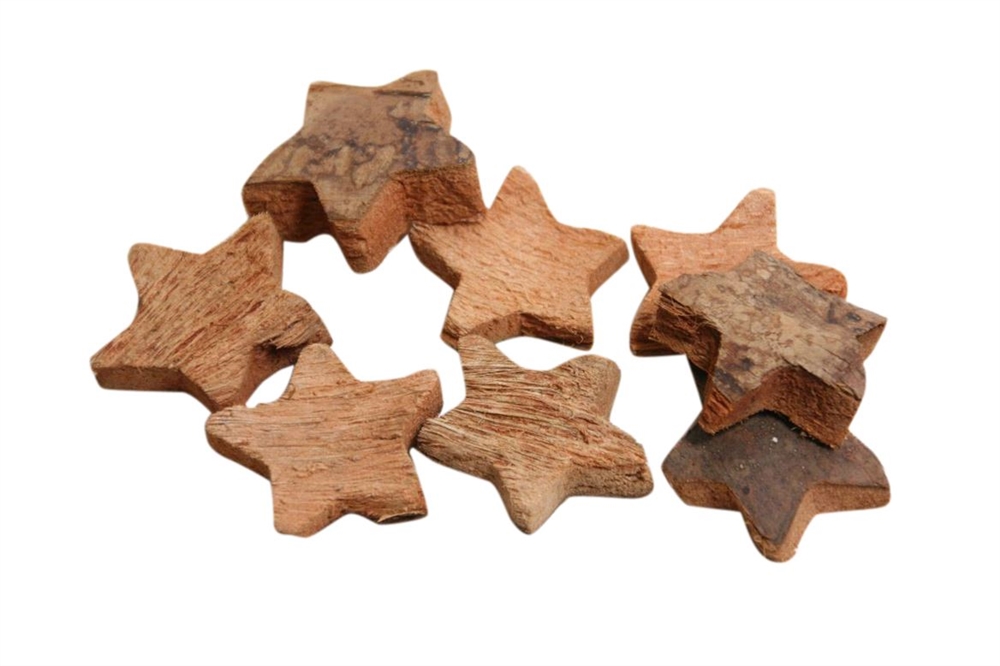 STELLINE LEGNO COCCO D4,5CM. 100PZ. NATURALE